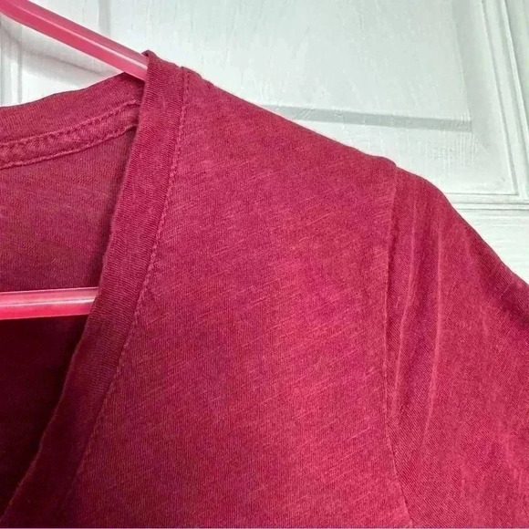 Madewell T-Shirt V-Neck Front  Pocket Burgundy Size Extra Small - Picture 12 of 16